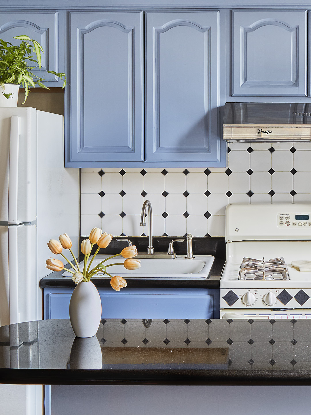 blue kitchen