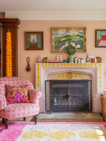 painted fireplace mantel