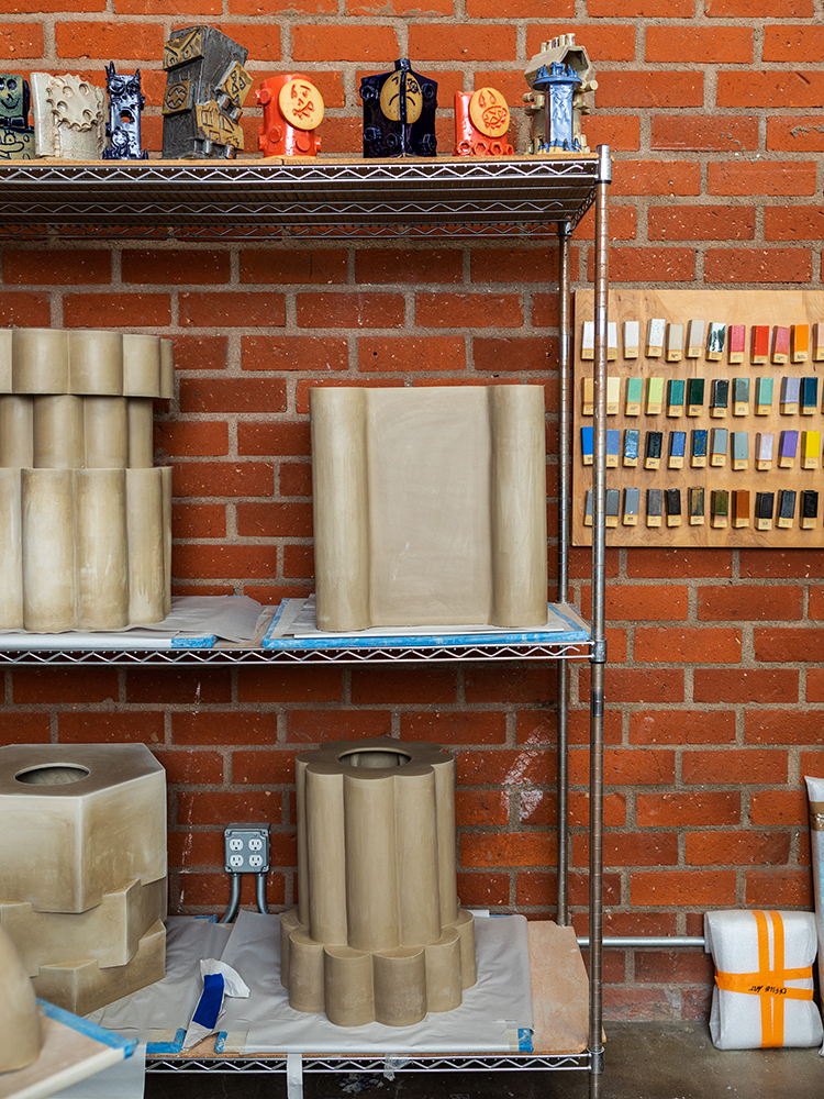 Closeup of shelving