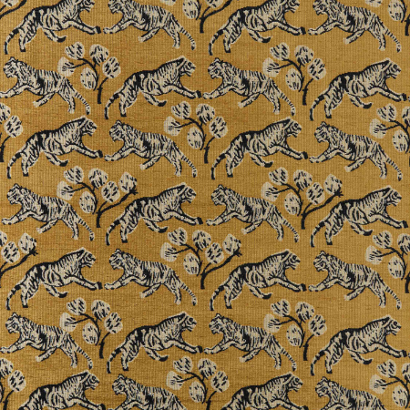  Tiger Jacquard Fabric in ochre gold by Sarah Sherman Samuels for Lulu and Georgia