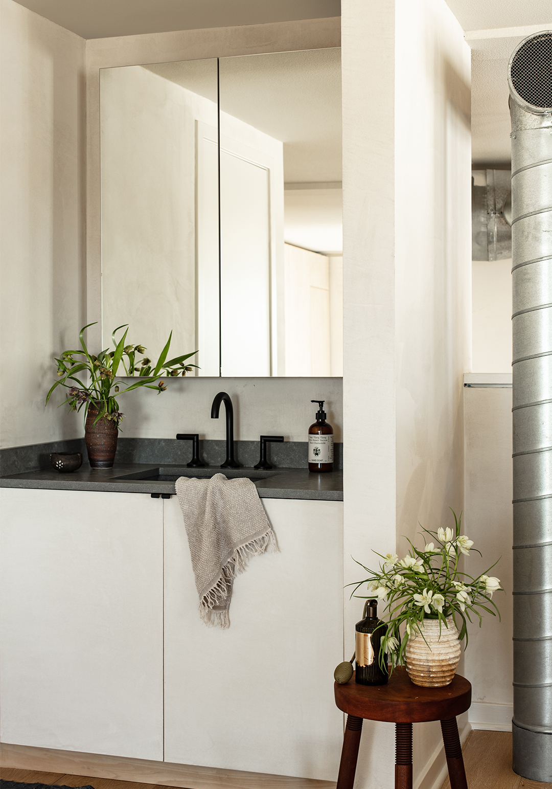 bathroom with white vanity