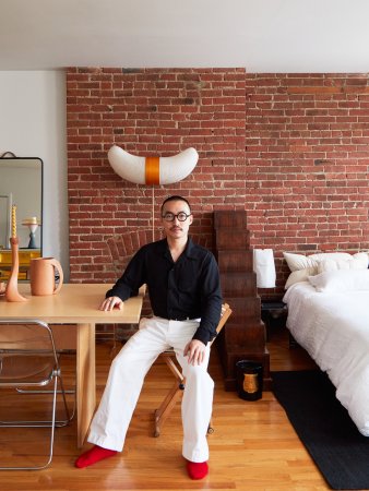 John Sohn in his dining room