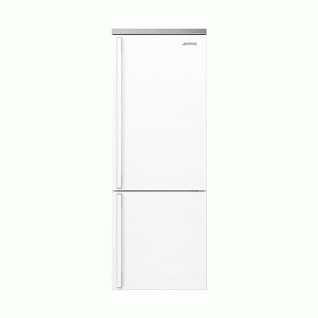  Thin white refrigerator.