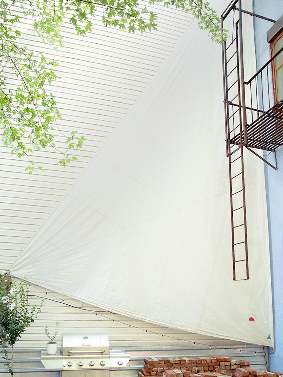 ship sail covering vinyl siding