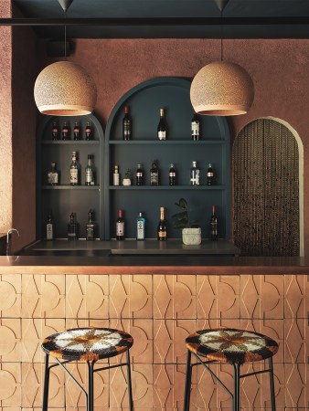 island bar clad in tile