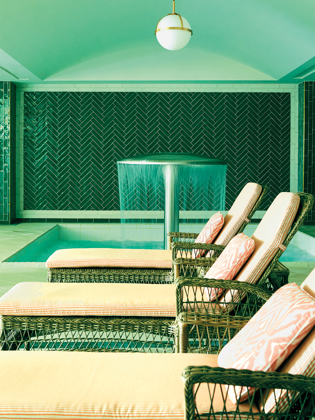 Green spa room.