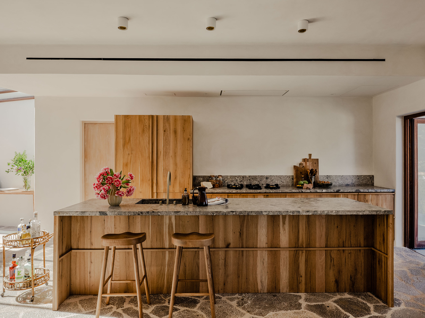 wood kitchen island