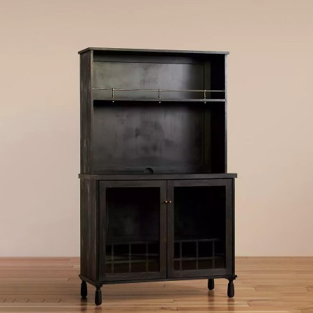  Black Wood Bar Cabinet