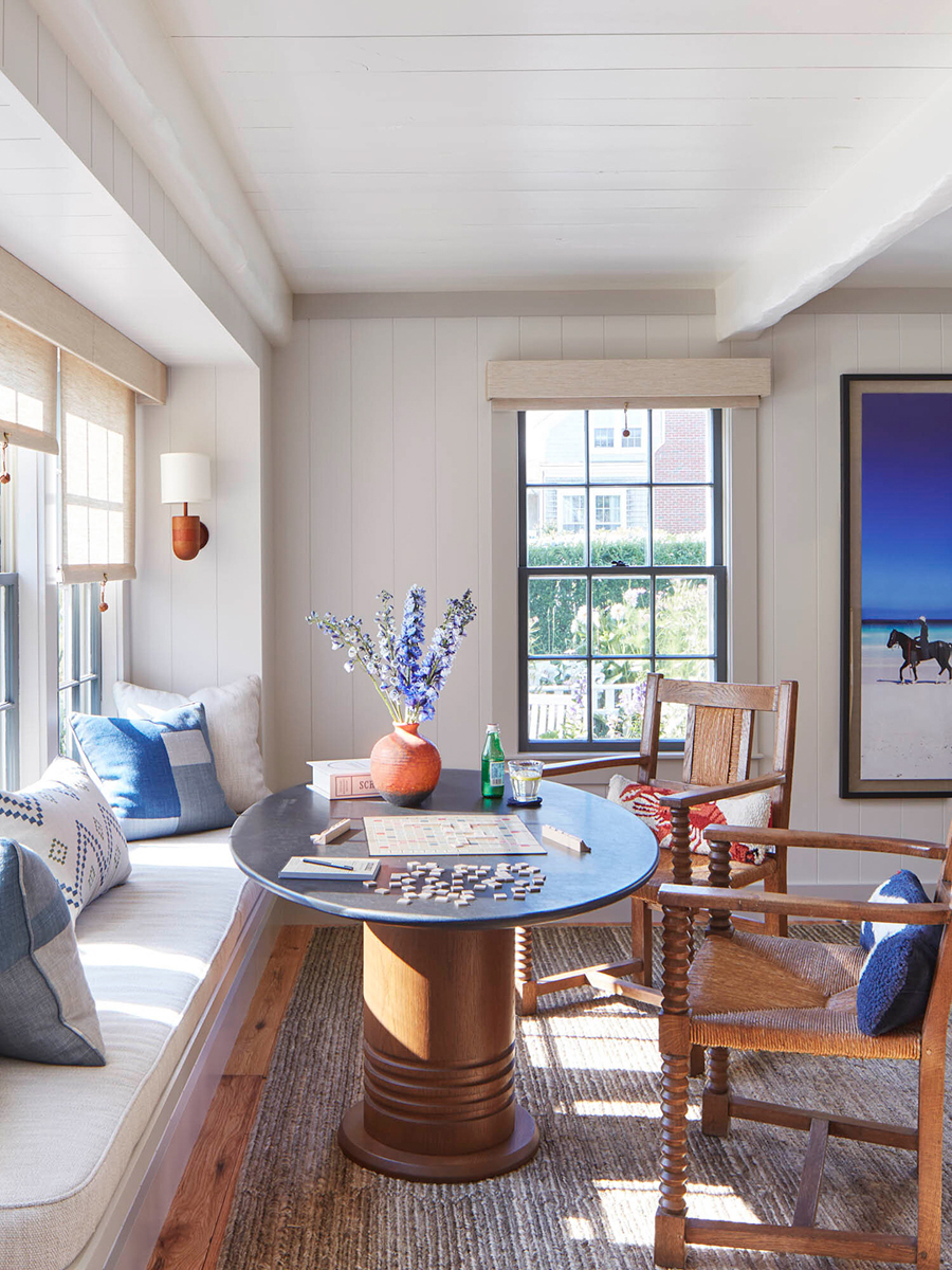 window seat with armchair and puzzle table