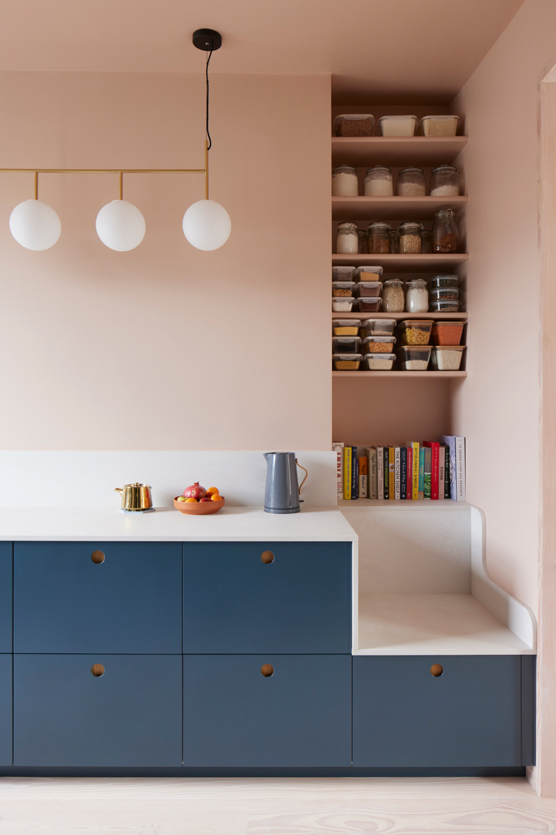 seat nook built into cabinets