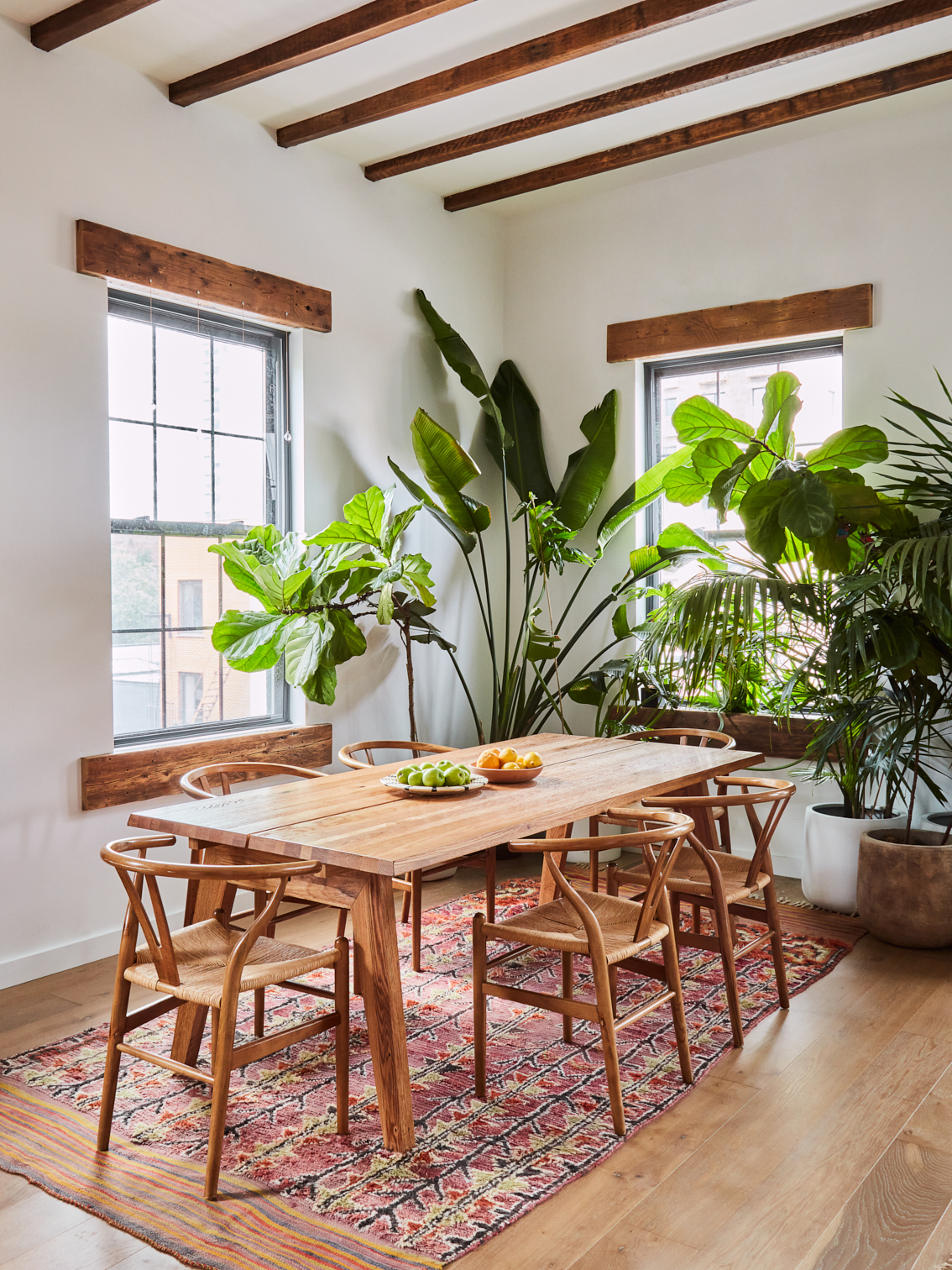 long wood dining table