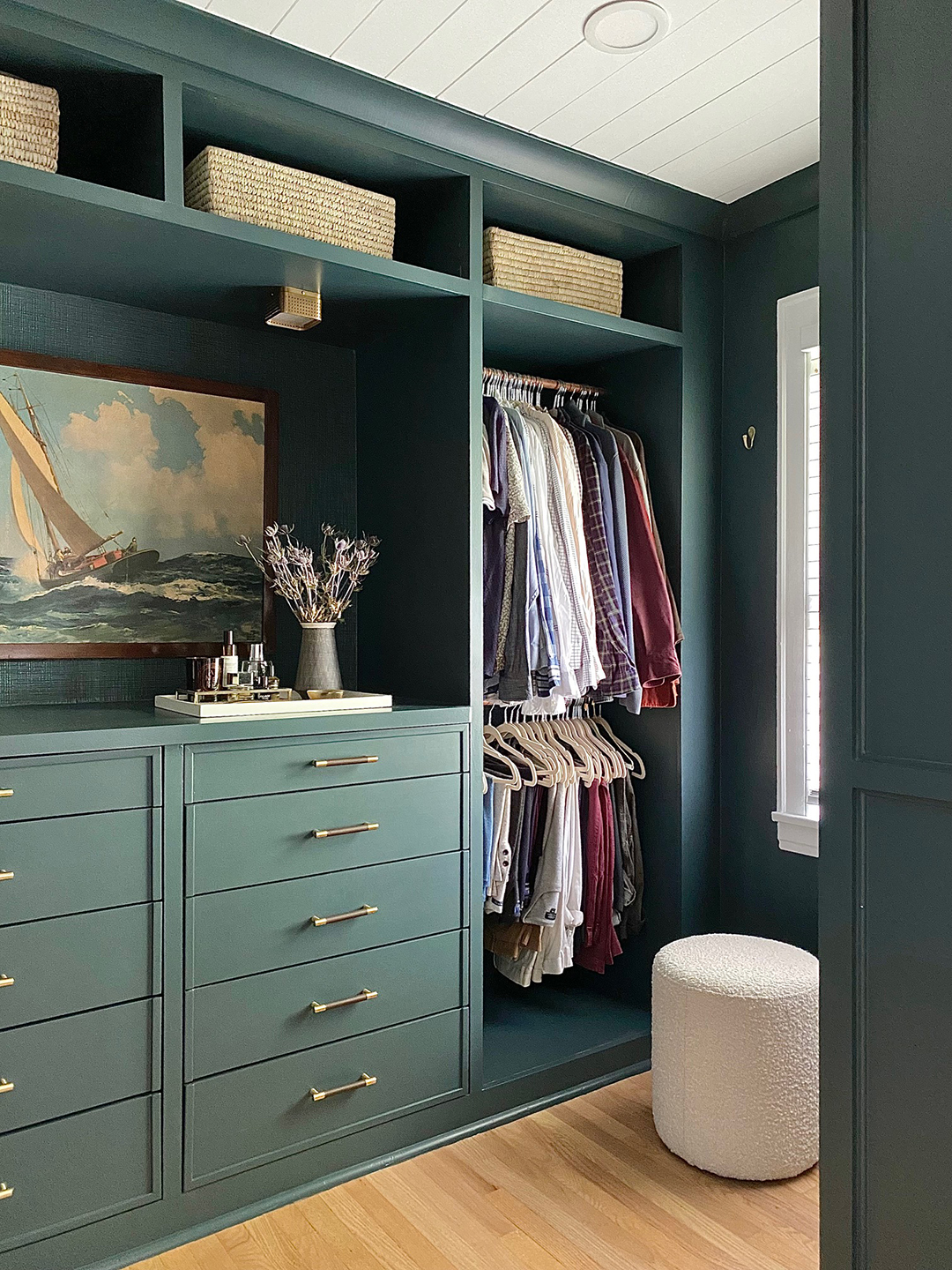 dark green closet