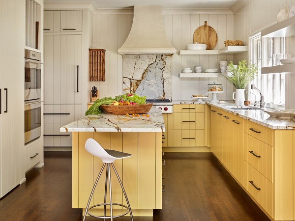 Yellow kitchen.