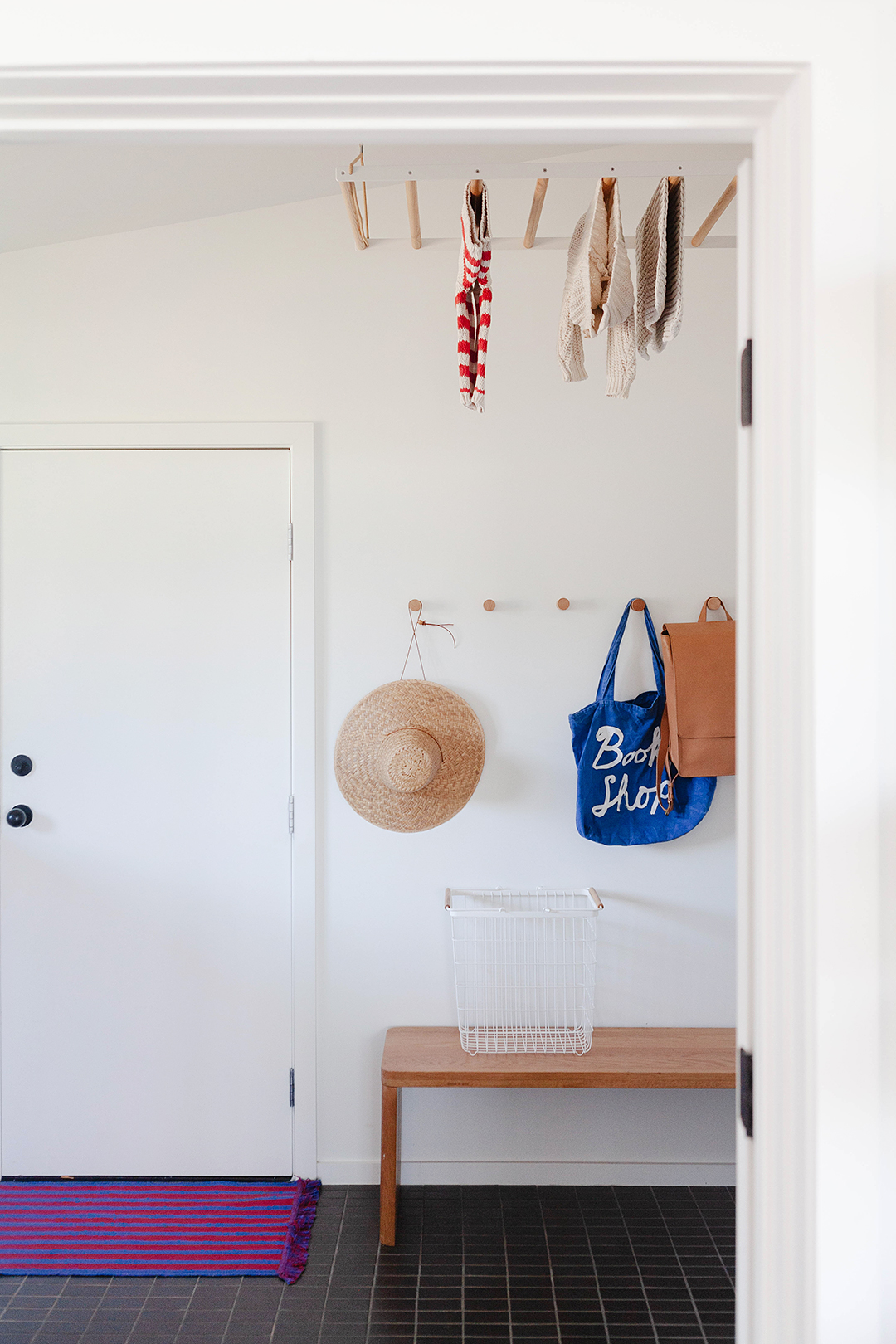 clothes hanging from ceiling