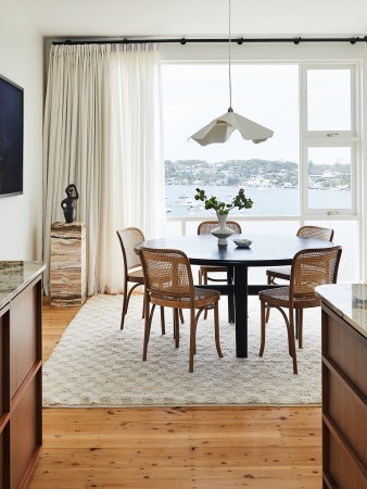 wavy pendant over dining table