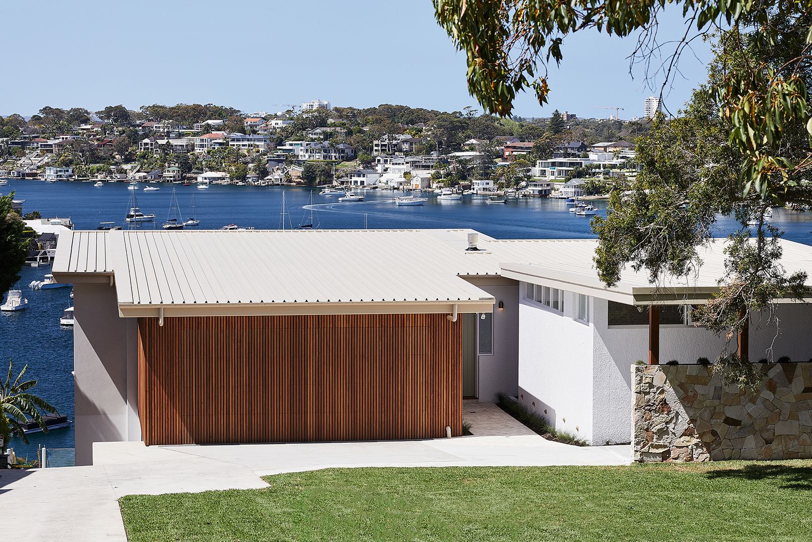 wood clad garage