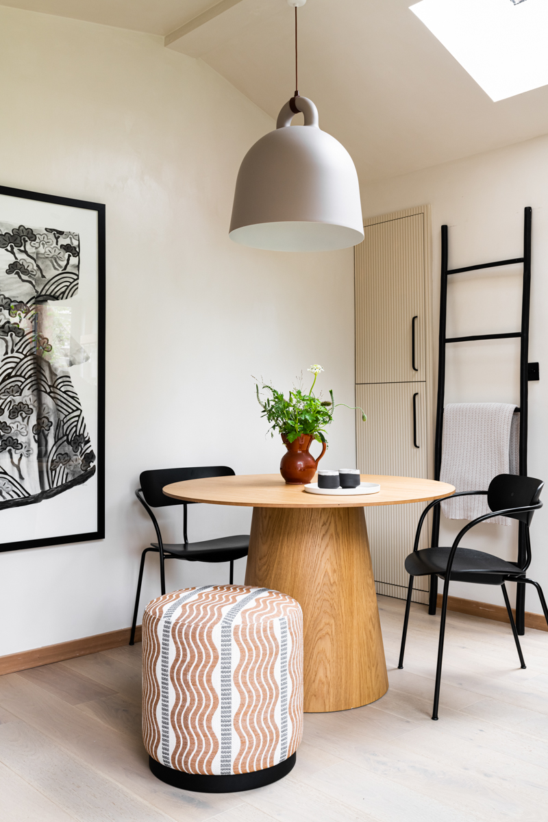 bell light over dining table