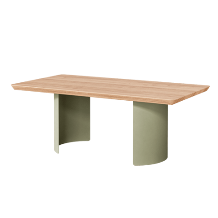  Sabai The City Table in Sage Green Legs and Ash Wood Top