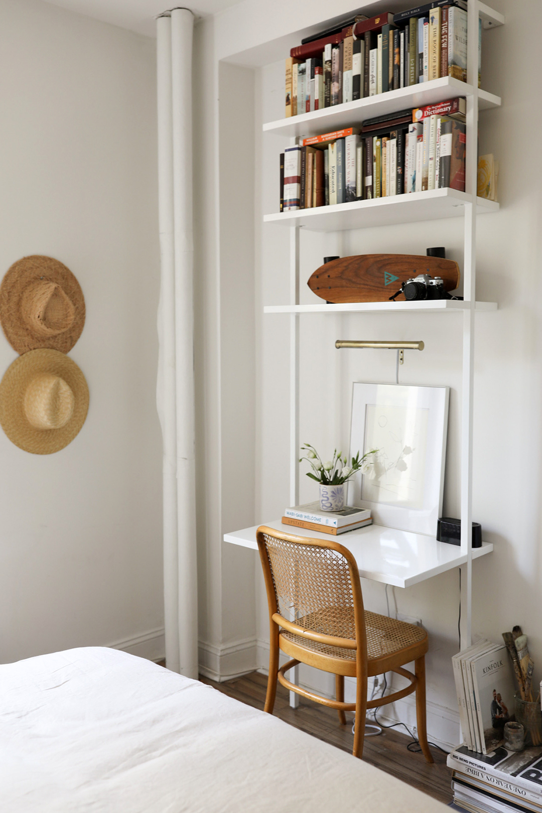 white desk in bedroom