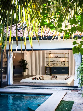 pool and indoor/outdoor area.