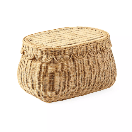  scallop rattan basket