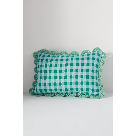  Gingham Capri Pillow in Green