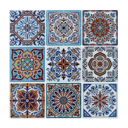  Morocco Blue Vinyl Peel and Stick Tile Backsplash