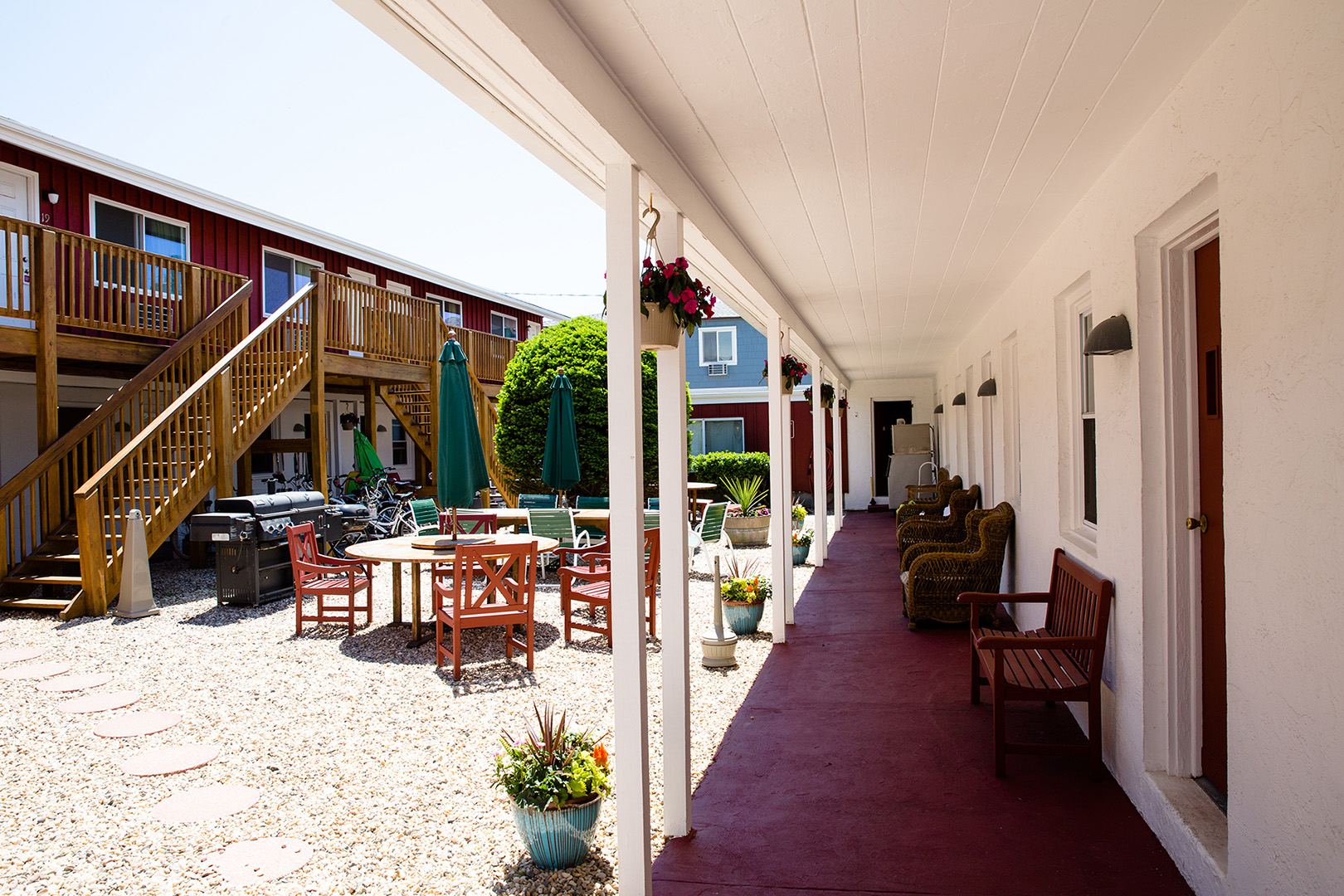 Motel courtyard