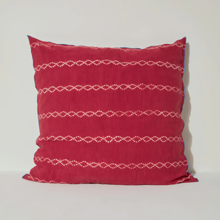  Square Floor Cushion in red and blue