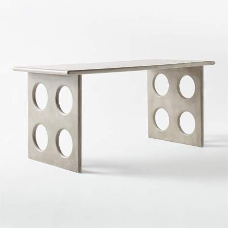  concrete desk with holes