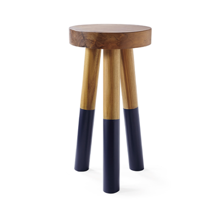  Navy Dipped Teak Stool Serena & lily