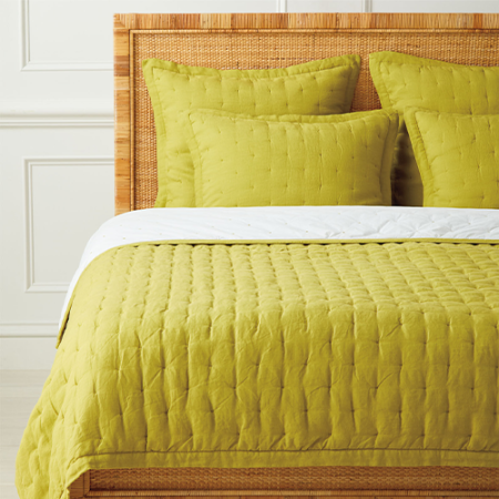  Sutter Linen Quilt - Chartreuse