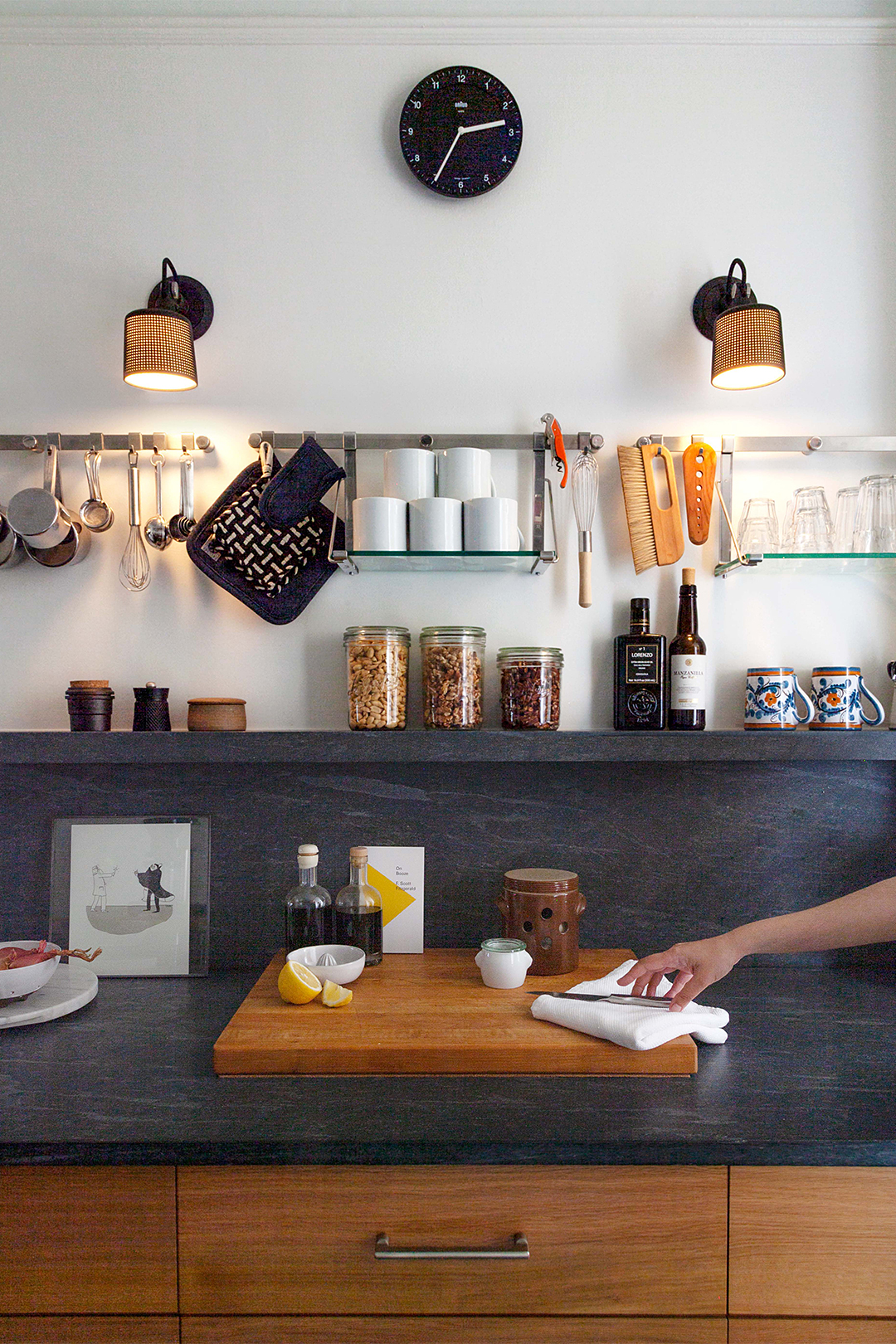 cutting board on counter