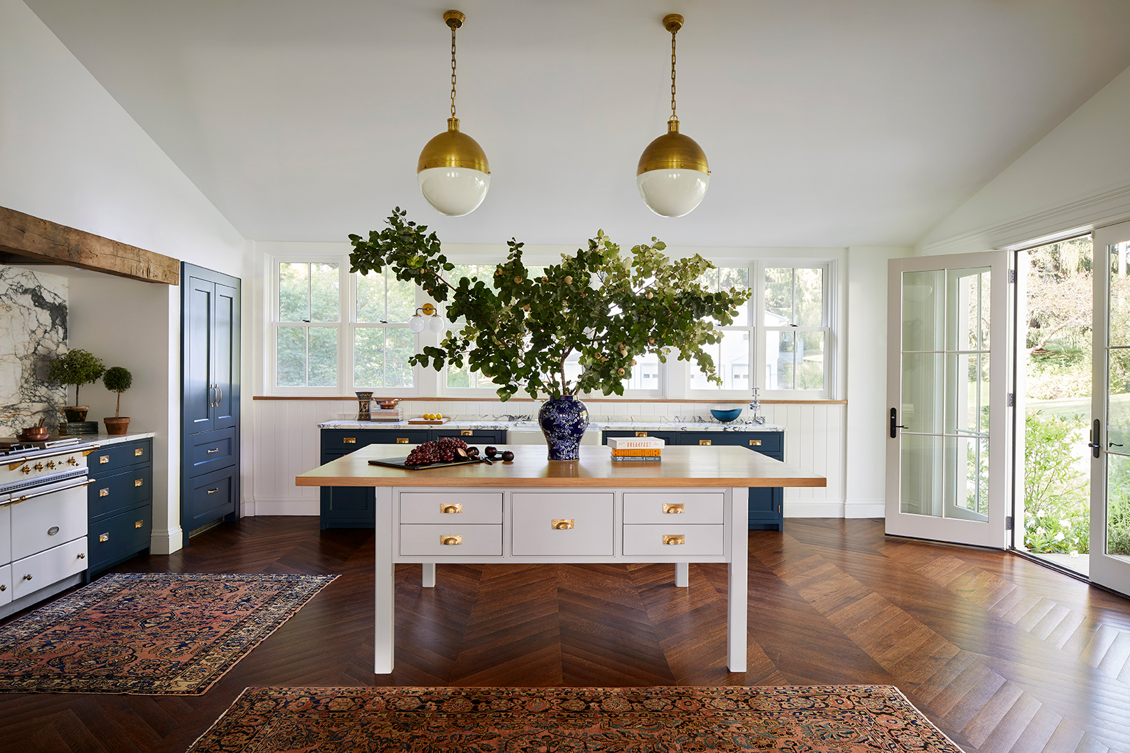 white table as kitchen island