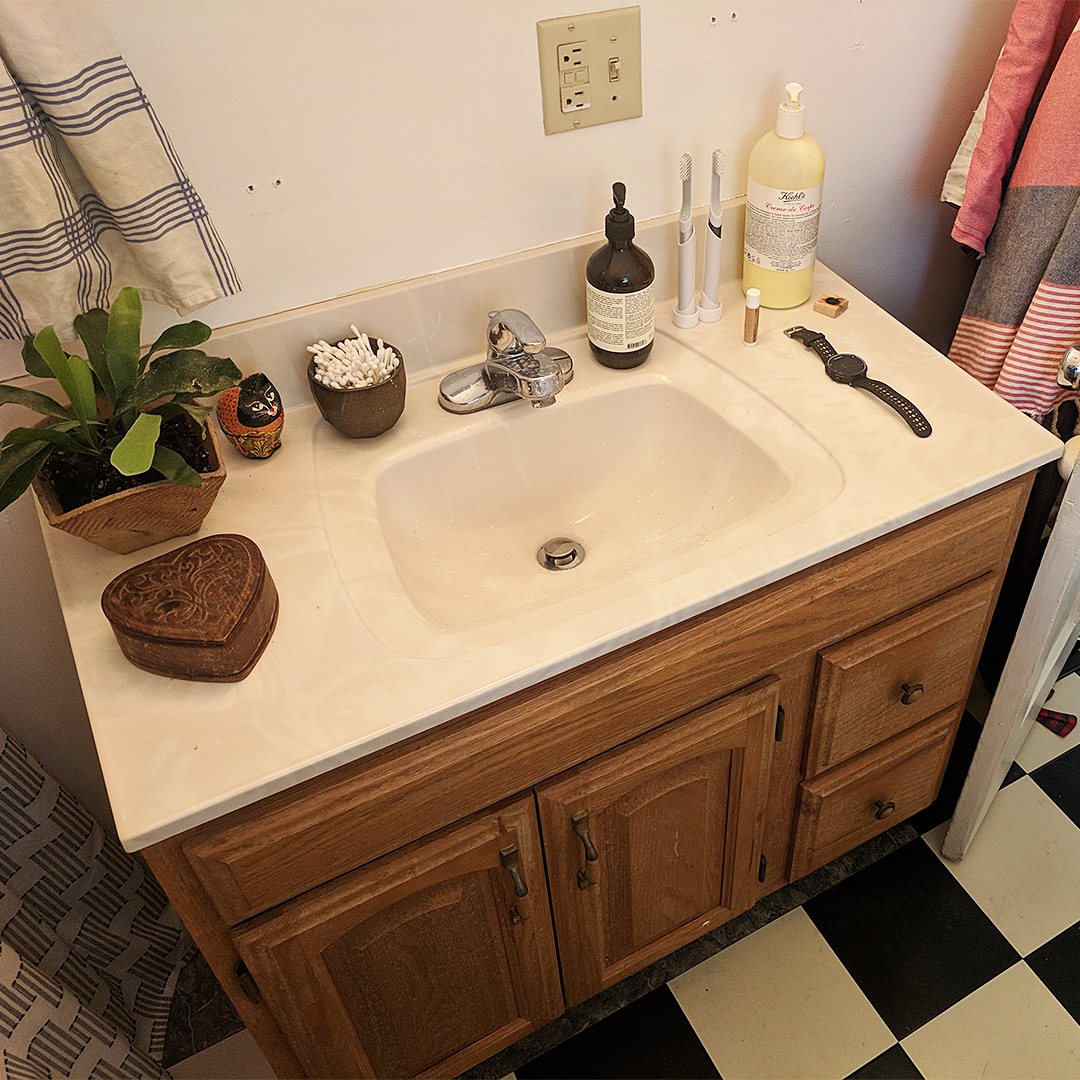 plain wood vanity