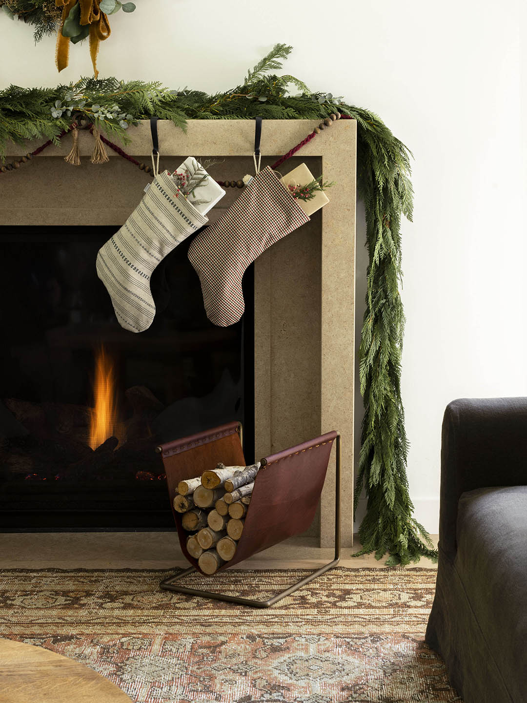 stockings on fireplace