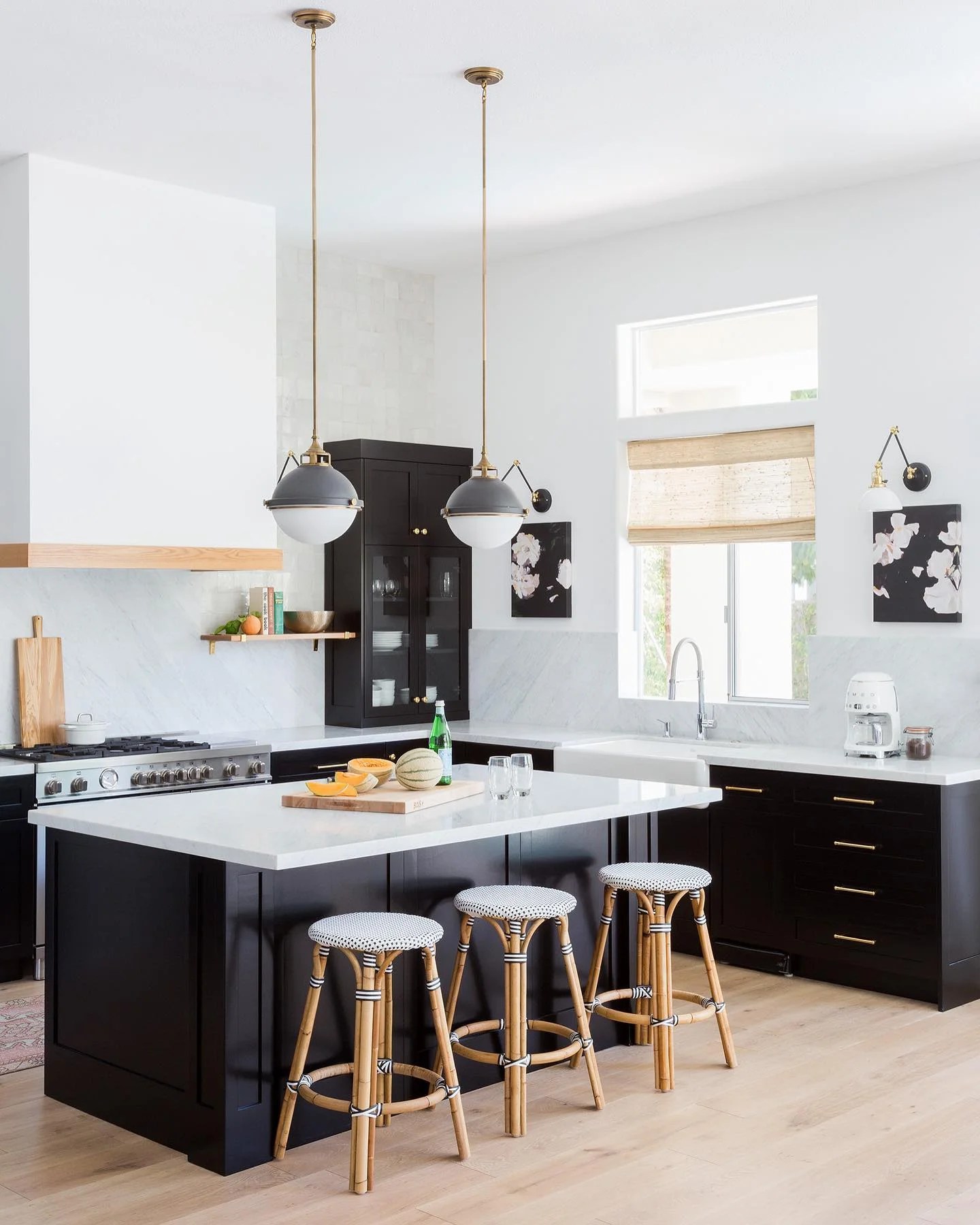 black and white kitchen