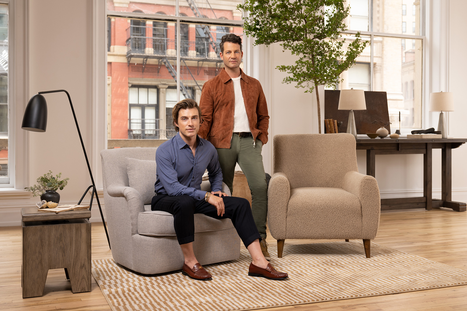 couple standing in living room