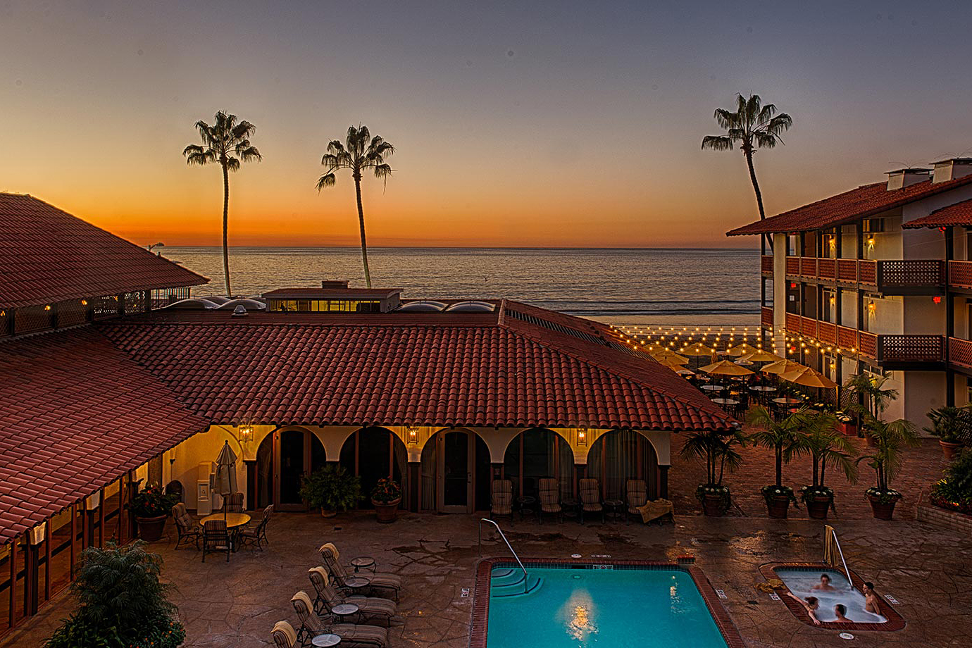 sunset at san diego hotel on beach