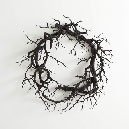  Faux Black Branch Halloween Wreath