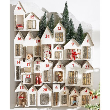  Pottery Barn Lit Glitter Houses Advent Calendar