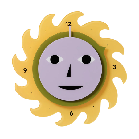  sun shaped clock