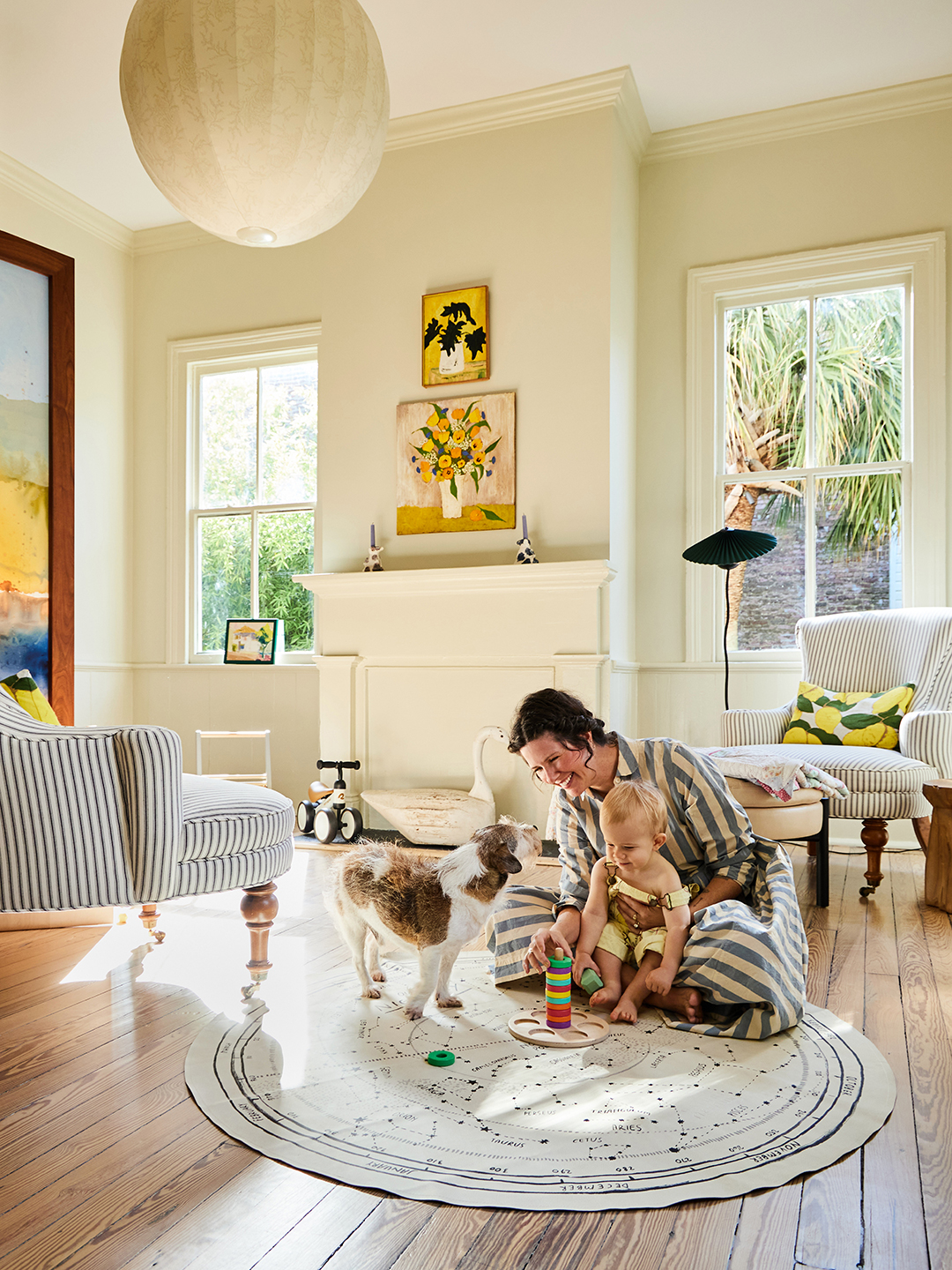 pale yellow sunroom