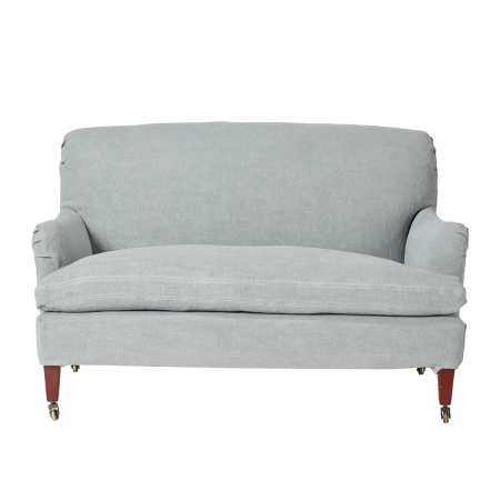  Coleridge 2-Seater Sofa With Linen Slip Cover—Ice Blue OKA