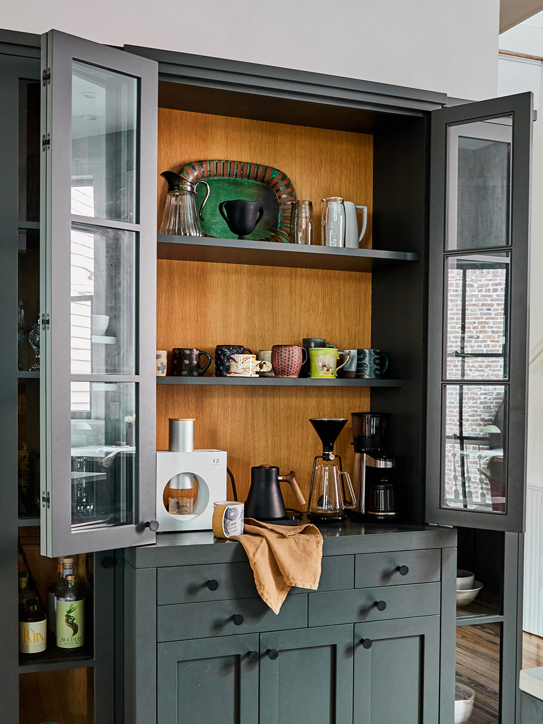 furniture-like built-in coffee bar