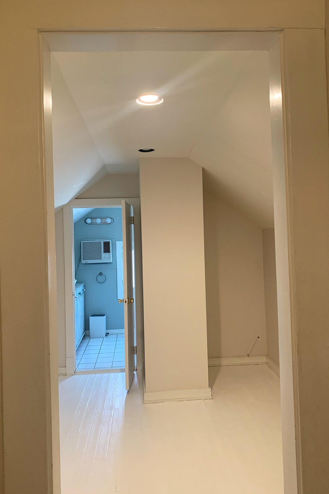 white attic bedroom