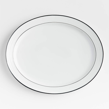  crate barrel roulette-black-band-large-oval-platter