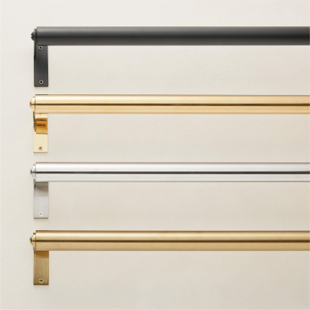  four different finishes of curtain rods