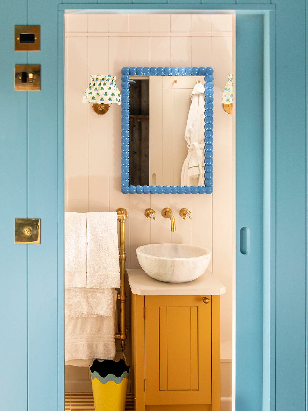 yellow sink vanity