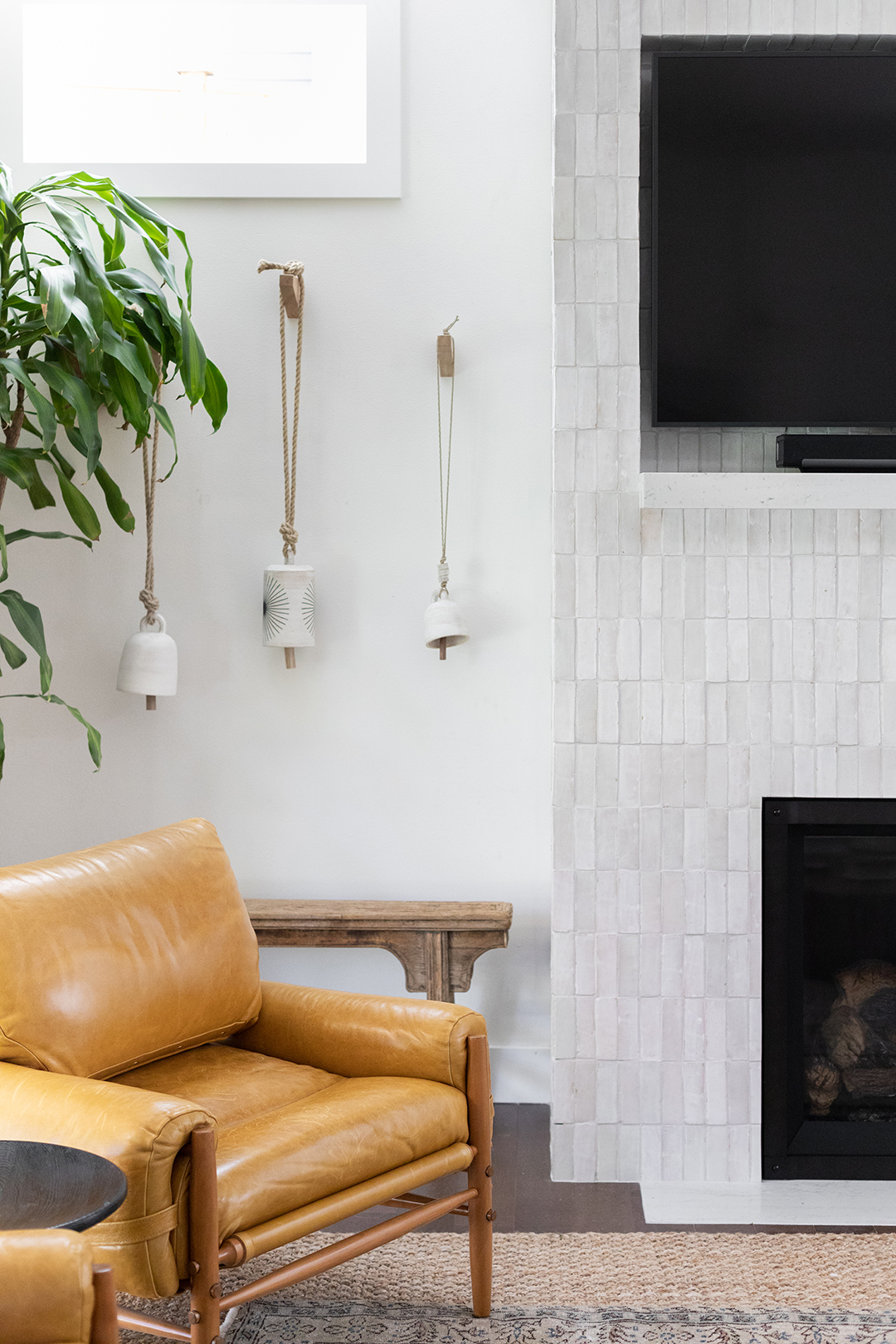 Living room with tile around